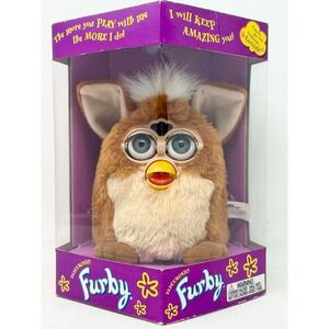 Original Furby Coffee Gray Eyes 1999 Vintage Factory Sealed Collectible NWB